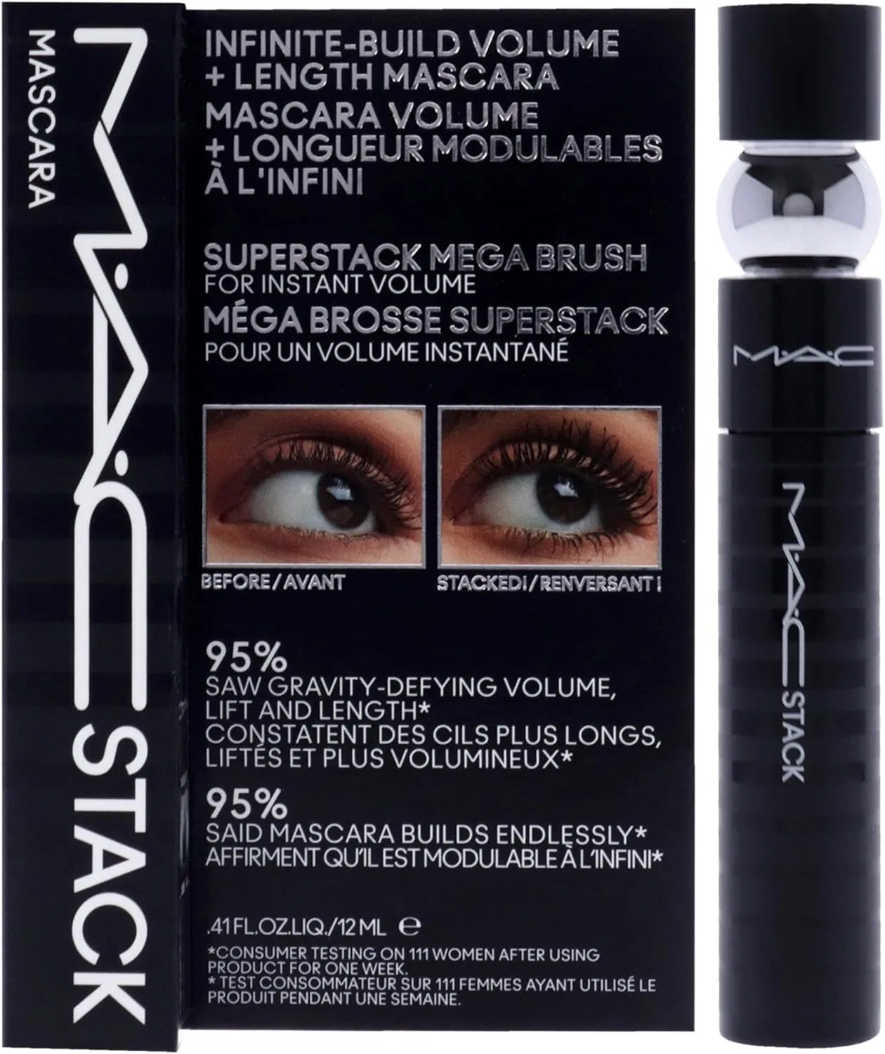 Тушь для ресниц MAC Stack Mascara Superstack Macro Brush, черная, 12 мл