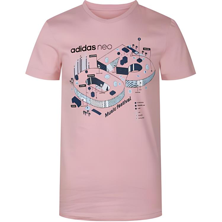 Adidas Neo Футболка FAVES TEE мужская розовая — фото 3