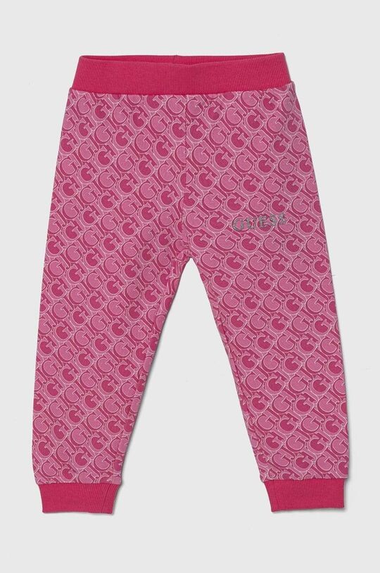 

Детские хлопковые спортивные штаны Guess, розовый