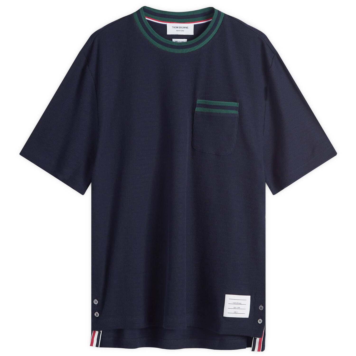 

Футболка Thom Browne Textured Tipped T-Shirt, темно-синий