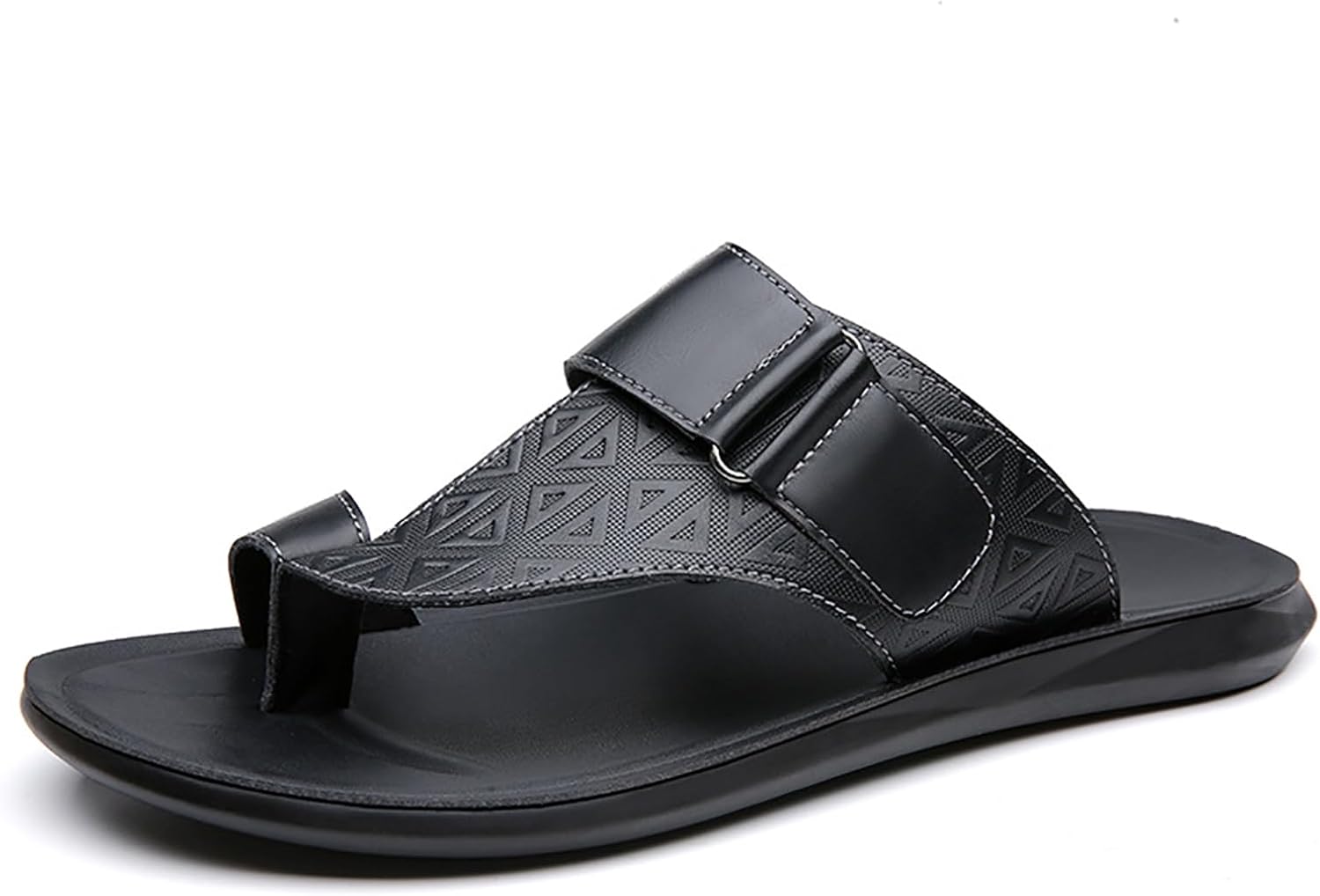 

Мужские сланцы-шлепанцы для дома и улицы, пляжные шлепанцы, повседневные кожаные шлепанцы на тви, спортивные тапочки, быстро сохнущие Abborora, черный