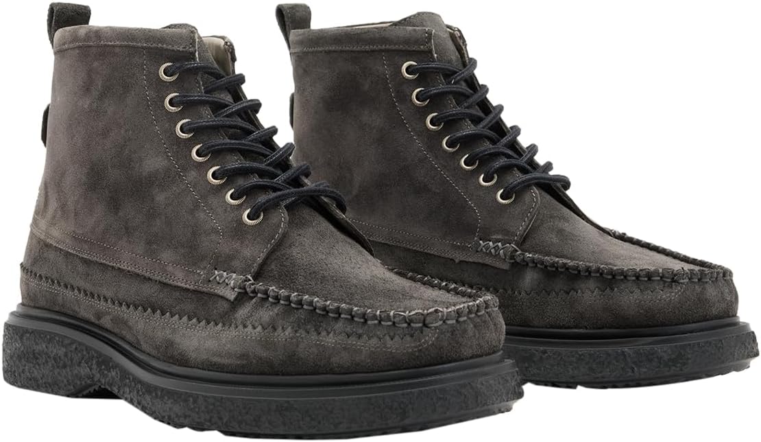 Мужские замшевые ботинки AllSaints Gibbs Moc, серый/угольный — фото 3