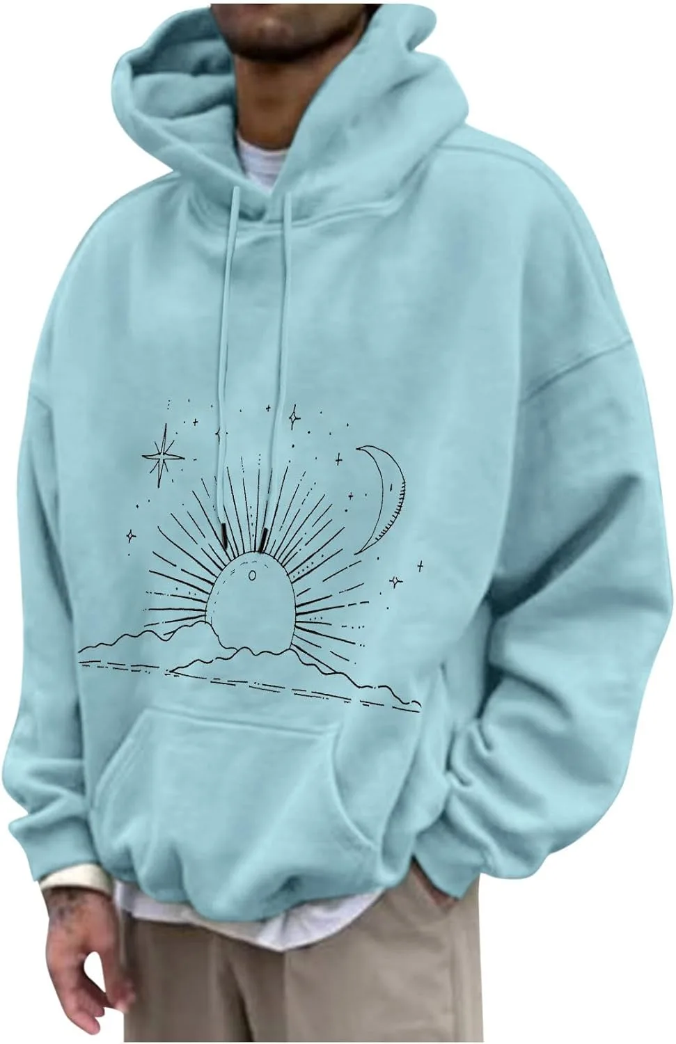 

Толстовка мужская Muscularfit с принтом, капюшон на шнурке