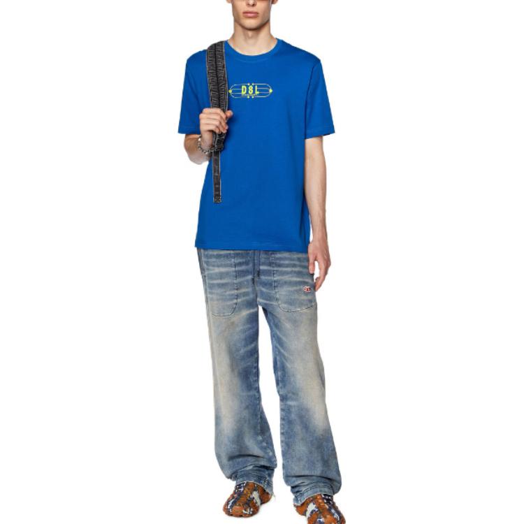 DIESEL Футболка мужская Blue Crew Neck Moderate Others — фото 4