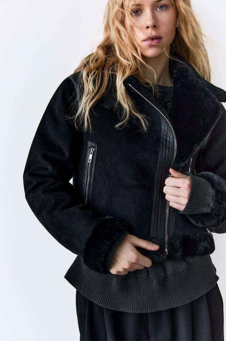 

Двусторонняя короткая куртка Pull And Bear, черный