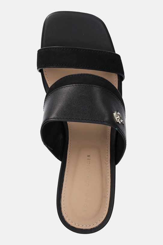 Кожаные шлепанцы LEATHER & SUEDE BLOCK HEEL MULE Tommy Hilfiger, черный — фото 4