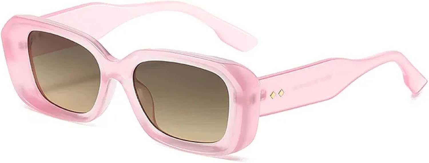 

Популярные женские прямоугольные солнцезащитные очки в стиле ретро, ​​мужские черные солнцезащитные очки с защитой от УФ-излучения UV400. Модные VVTWSSW, Pink-graybrown