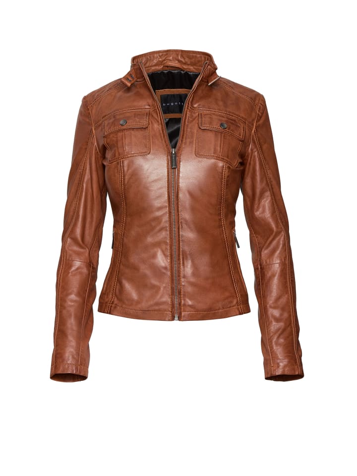 

Bugatti Кожаная куртка коньячного цвета