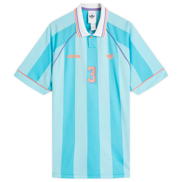 

Трикотажная футболка в жаккардовую полоску Adidas, Bright Cyan