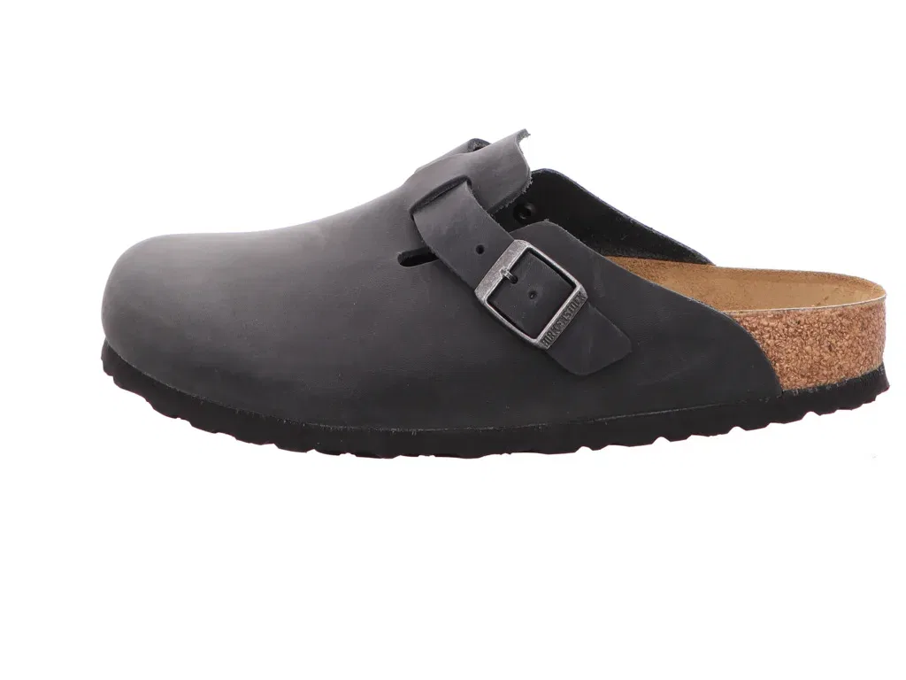 Домашние тапочки кожаные Birkenstock, черный — фото 3