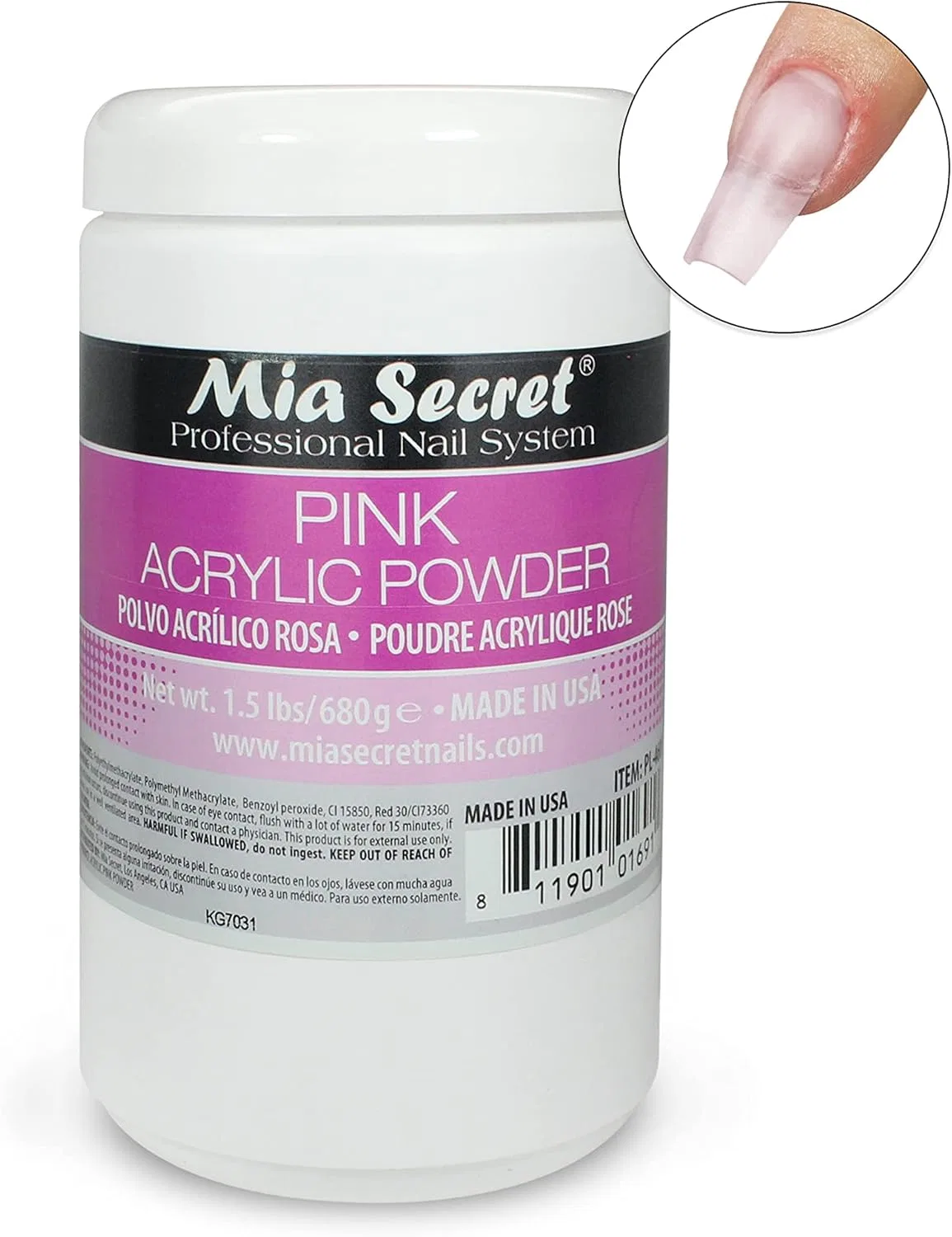 Акриловая пудра Mia Secret, 1.5 фунта, розовая — фото 2