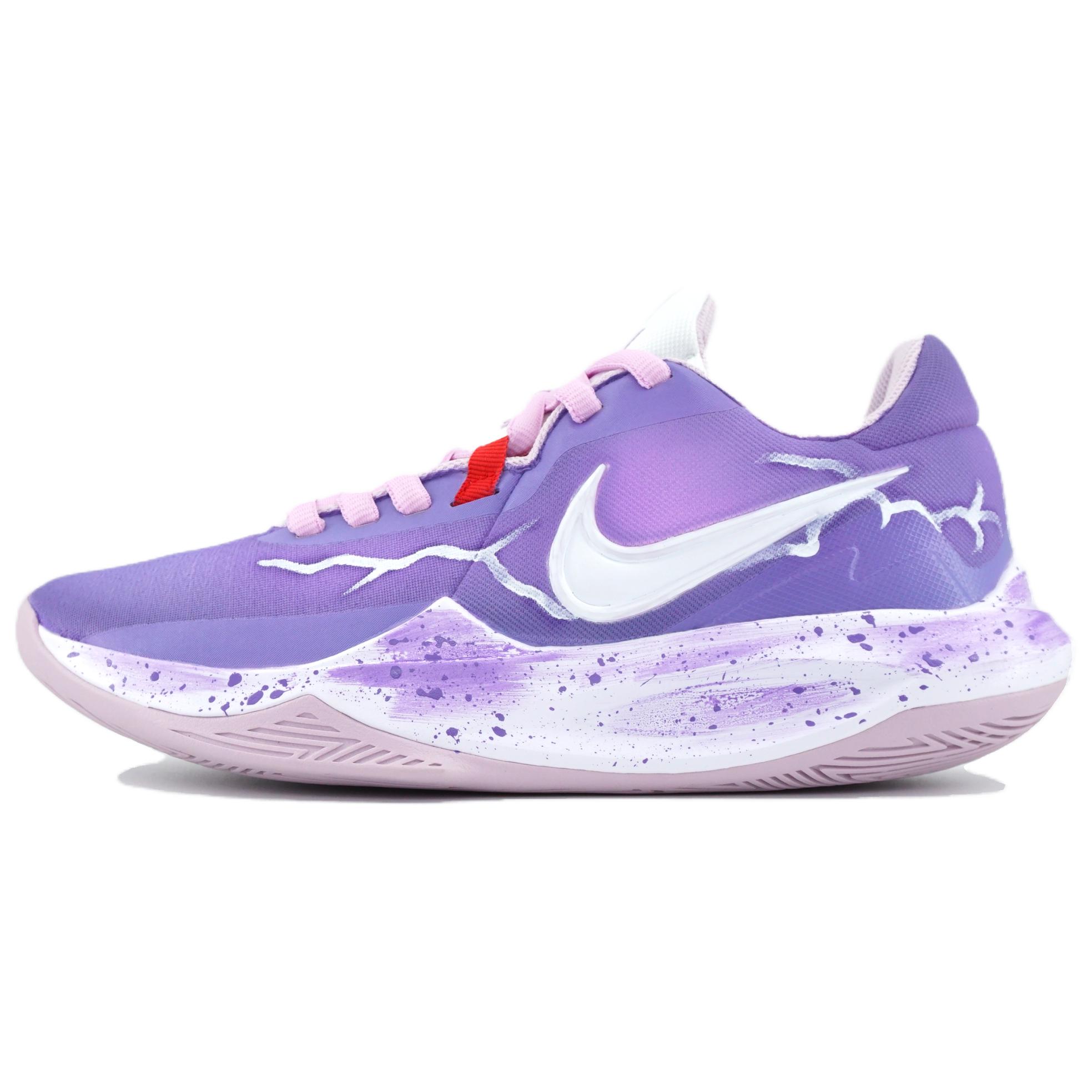 

Nike Точность 6 Purple Lightning Thunder Cloud амортизация, износостойкие низкие баскетбольные кроссовки мужские Purple
