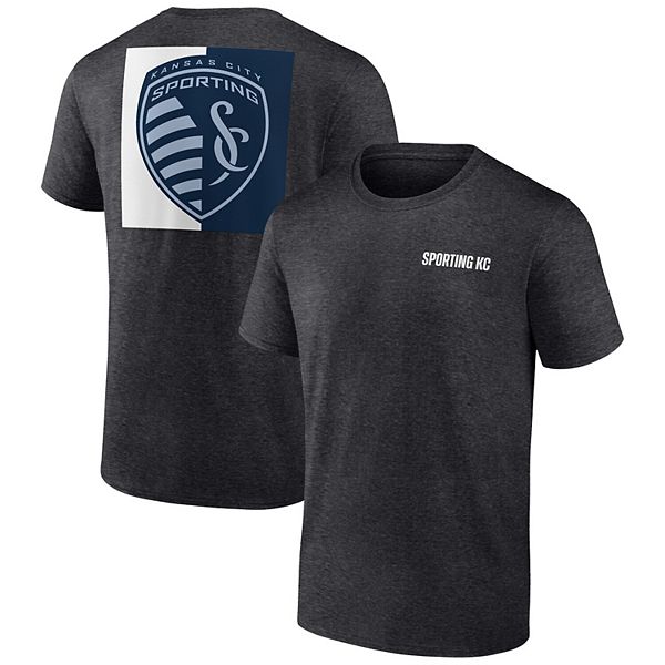 

Мужская футболка heather charcoal sporting kansas city iconic blocked-out Fanatics