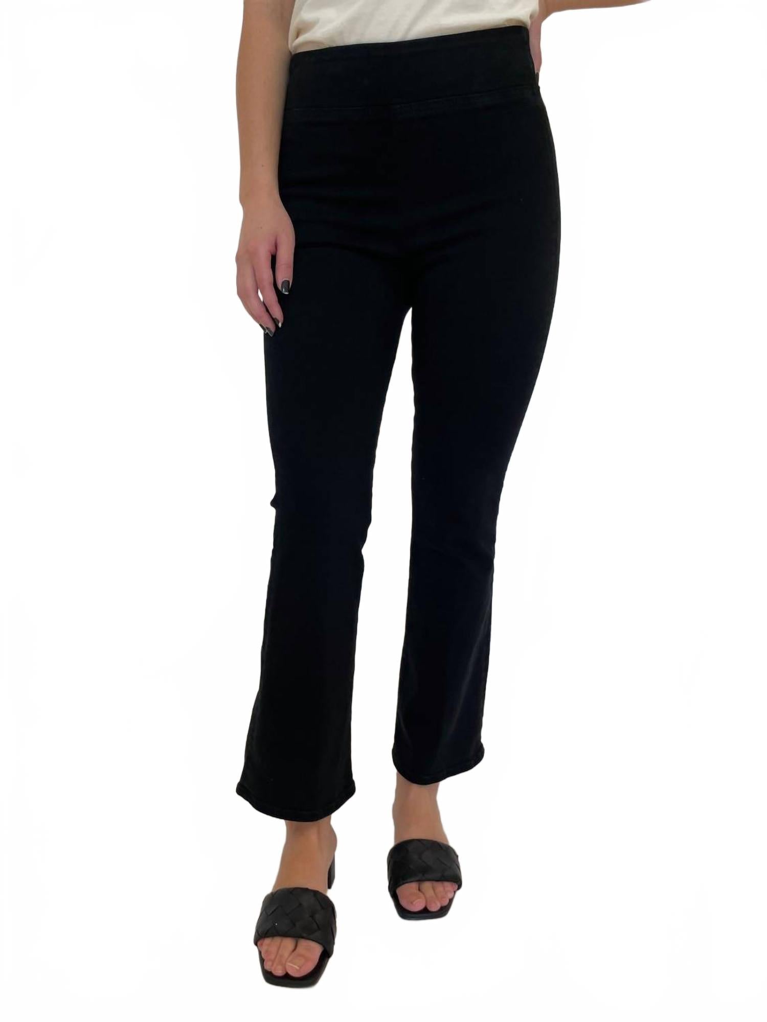 

Джинсы Jetset Crop Mini Boot с эффектом глянца в цвете Shno Noir FRAME, Sheen Noir Shno