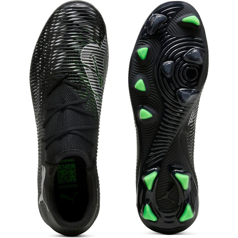 Футбольные бутсы Future 8 Match Low FG/AG Puma, цвет puma black-puma silver-fluo green — фото 2