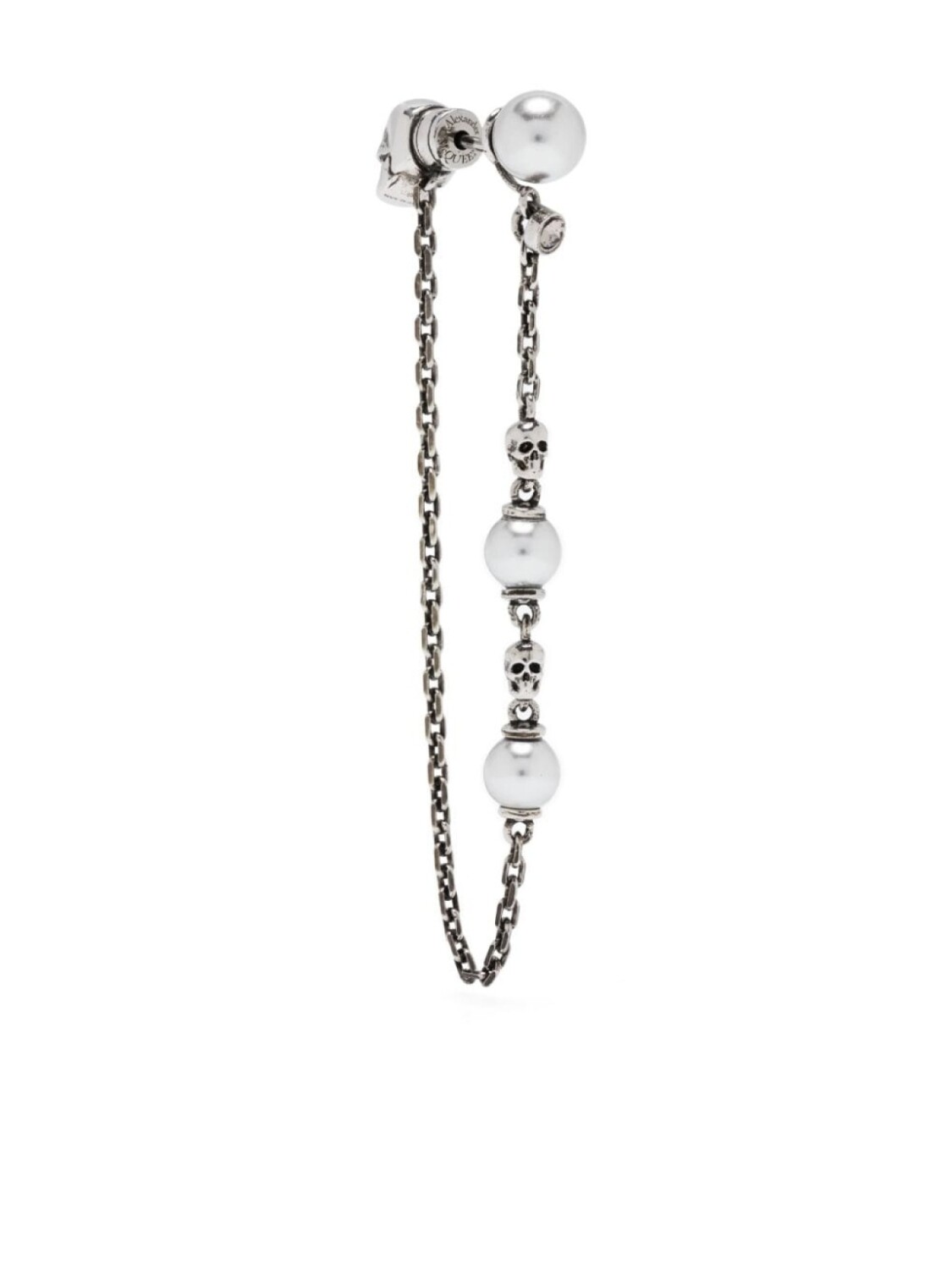 

Серьги-подвески Skull с жемчугом Alexander McQueen, серебряный