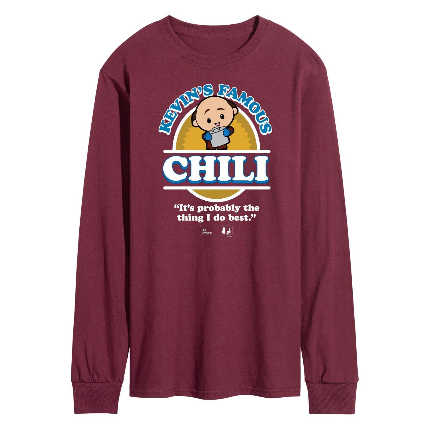 

Мужская футболка The Office Kevin's Chili Cute с длинным рукавом Licensed Character, красный