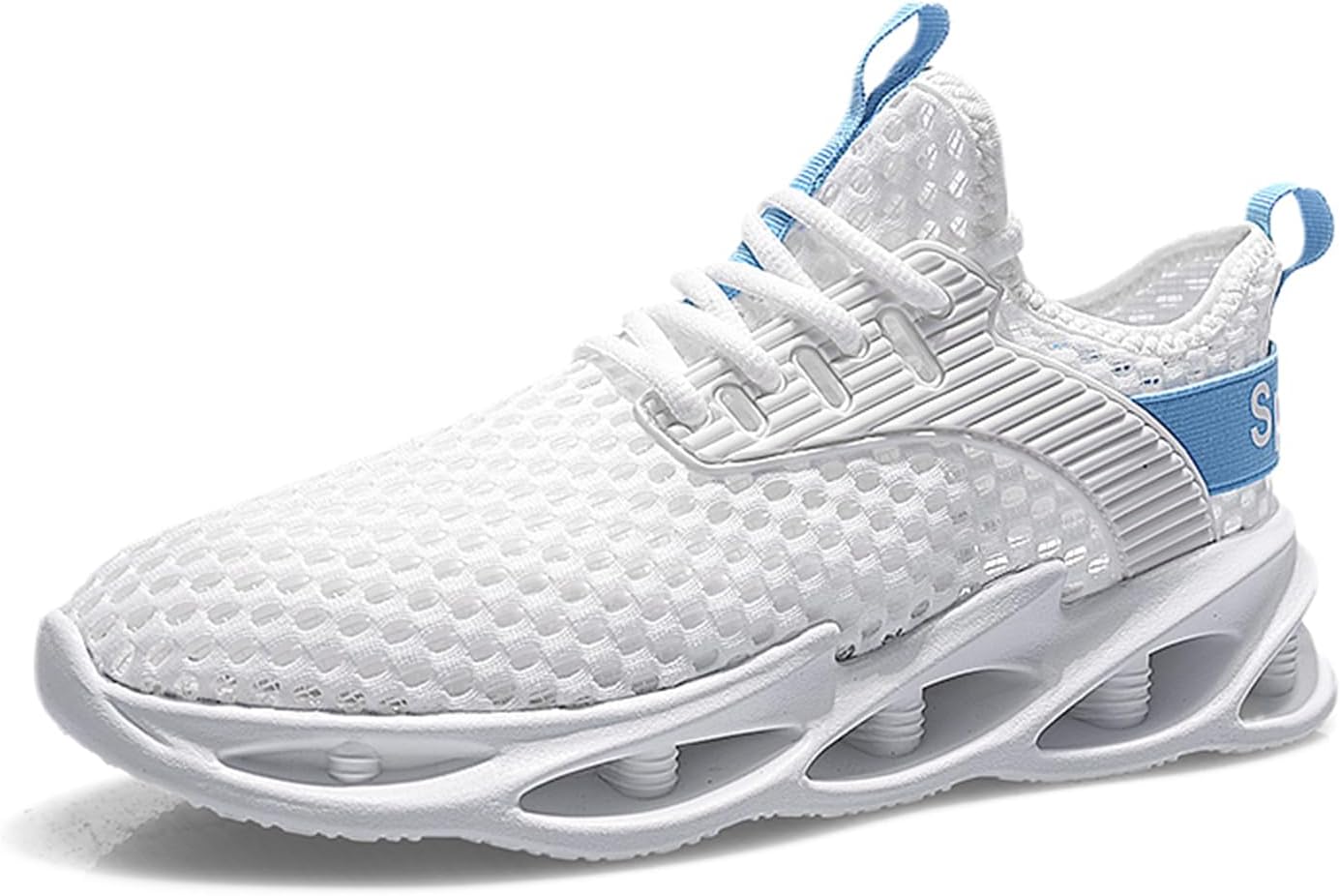 

Мужские кроссовки Abborora с дышащей сеткой, легкие с амортизацией, без шнурков, для бега, белый/синий