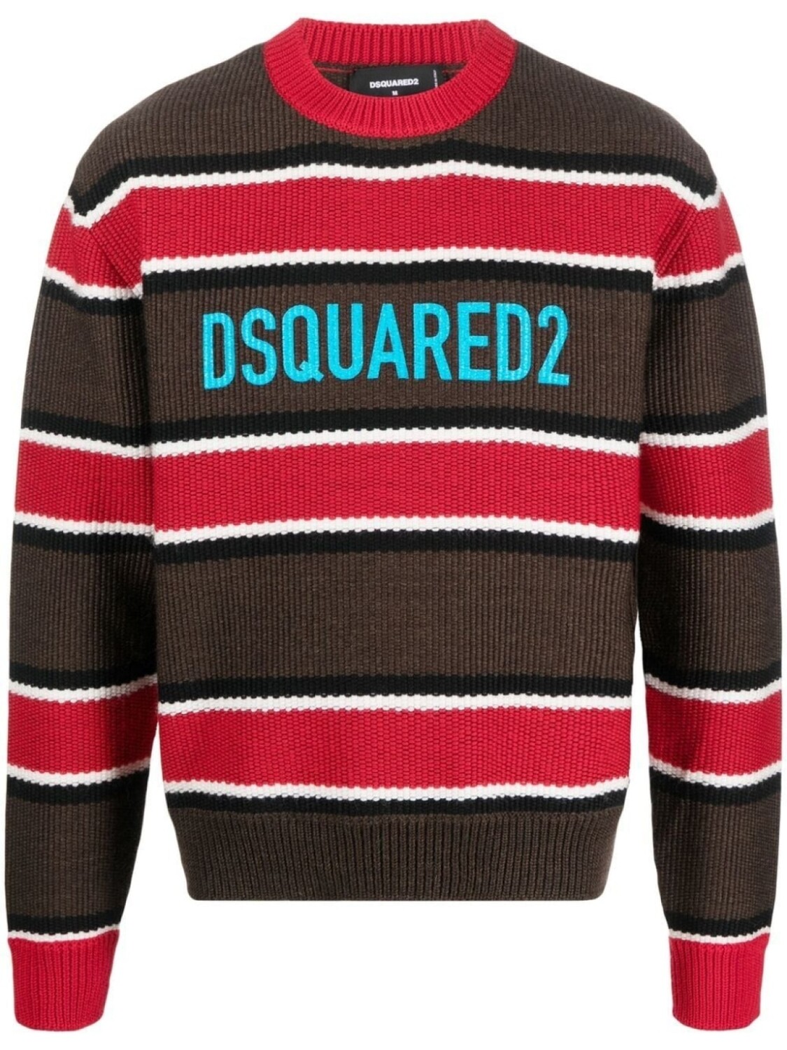 

Dsquared2 полосатый джемпер с жаккардовым логотипом, коричневый
