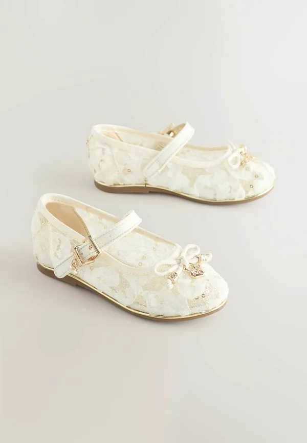 Детские туфли-мэри-джейн стандартного кроя с декором Baker By Ted Baker, Cream — фото 2