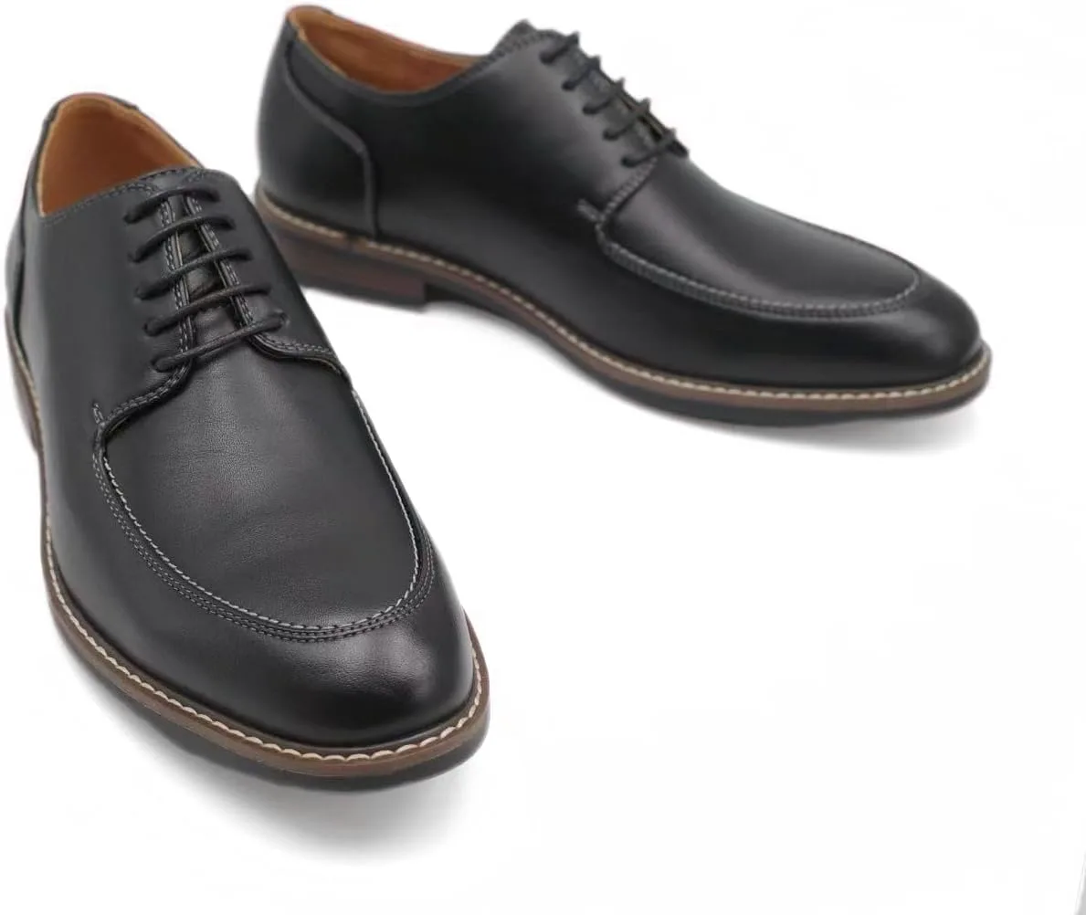 Туфли Finishing & Sewing Men's Moc Toe Lace Up Oxford Dress Shoes, черный — фото 2