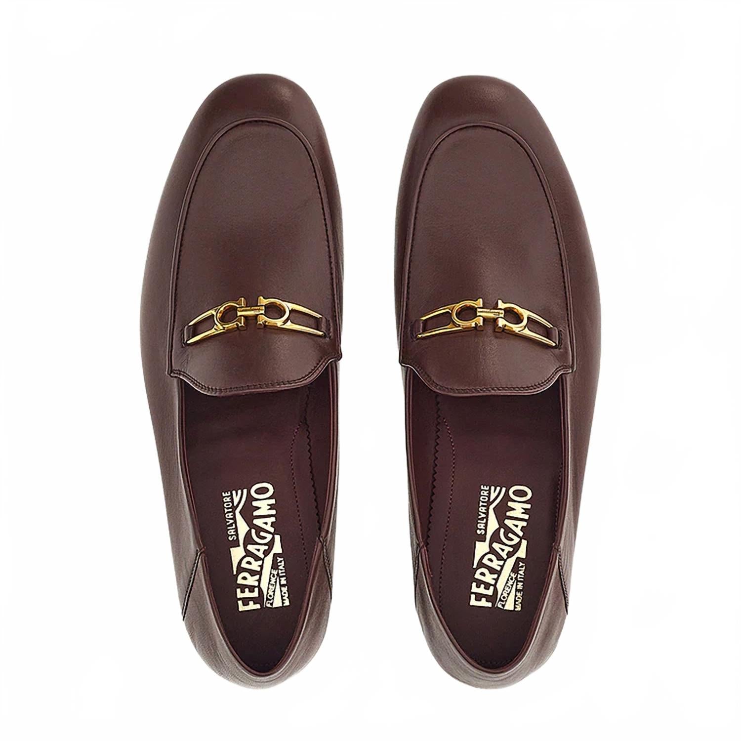 Мужские мокасины Melbourne Gancini Ornament в цвете Nebbiolo Salvatore Ferragamo, Nebbiolo — фото 4