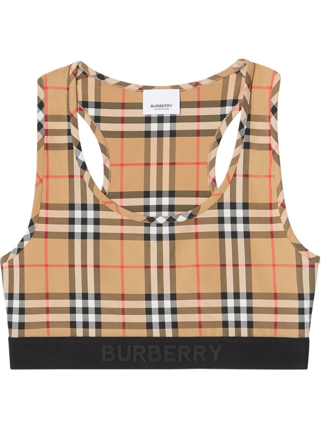 

Burberry спортивный бюстгальтер в клетку Vintage Check, коричневый