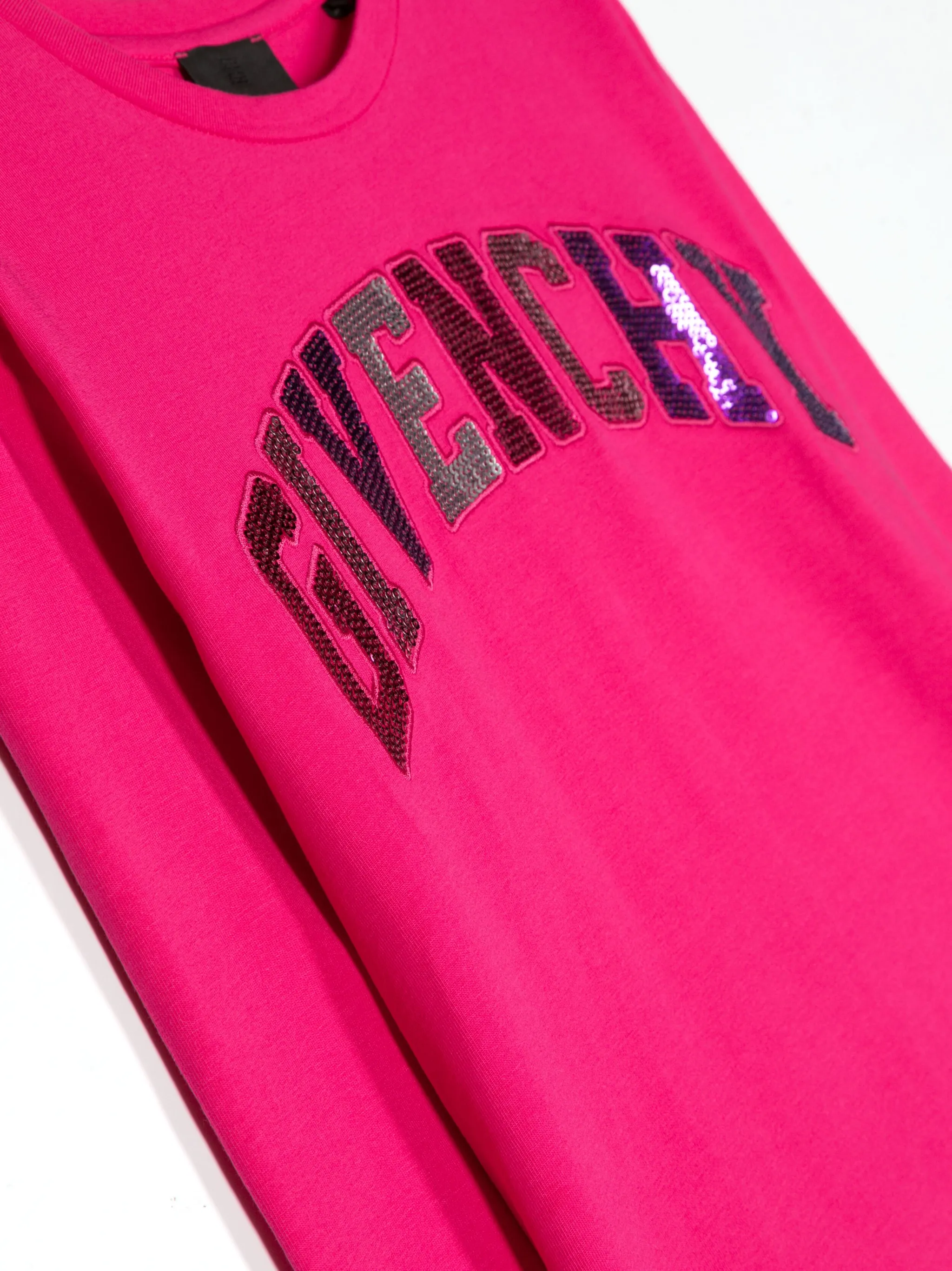 Футболка с длинными рукавами и пайетками Givenchy Kids, розовый — фото 3