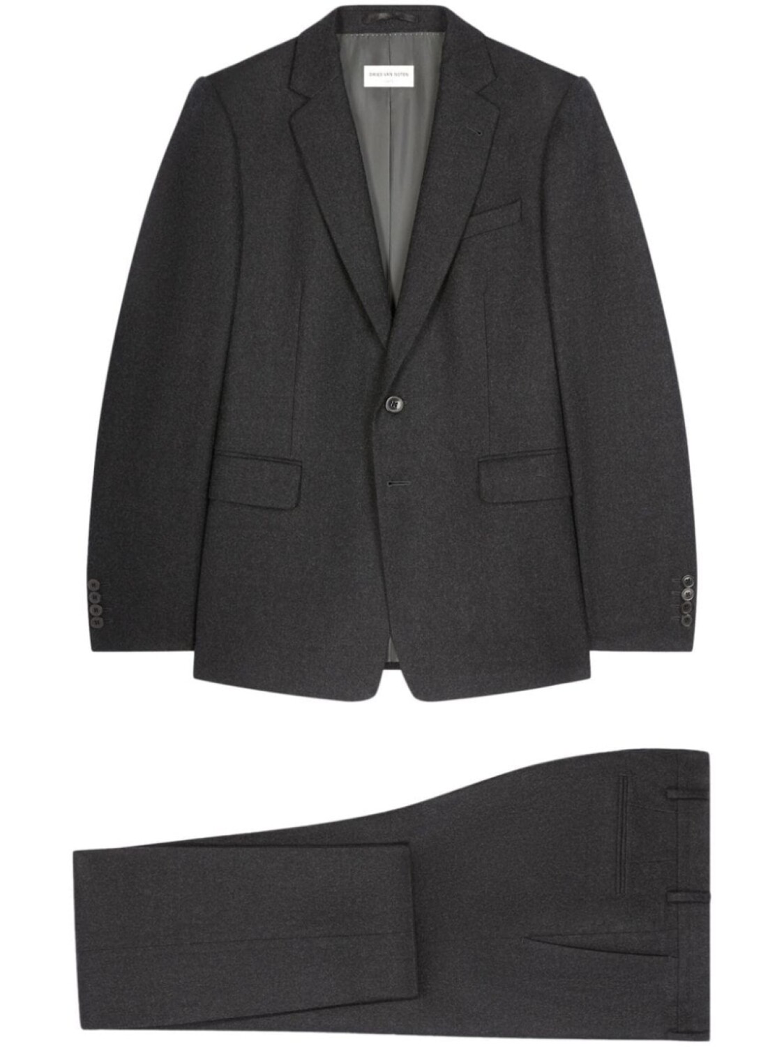 

DRIES VAN NOTEN шерстяной костюм, серый