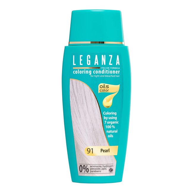 

20 кондиционер для волос с оттенком черного тюльпана Leganza, цвет 91 pearl, 150 мл