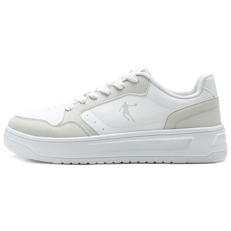 

QIAODAN Легкие, нескользящие, амортизирующие, низкие, мужские кроссовки Jordan White Crescent Gray