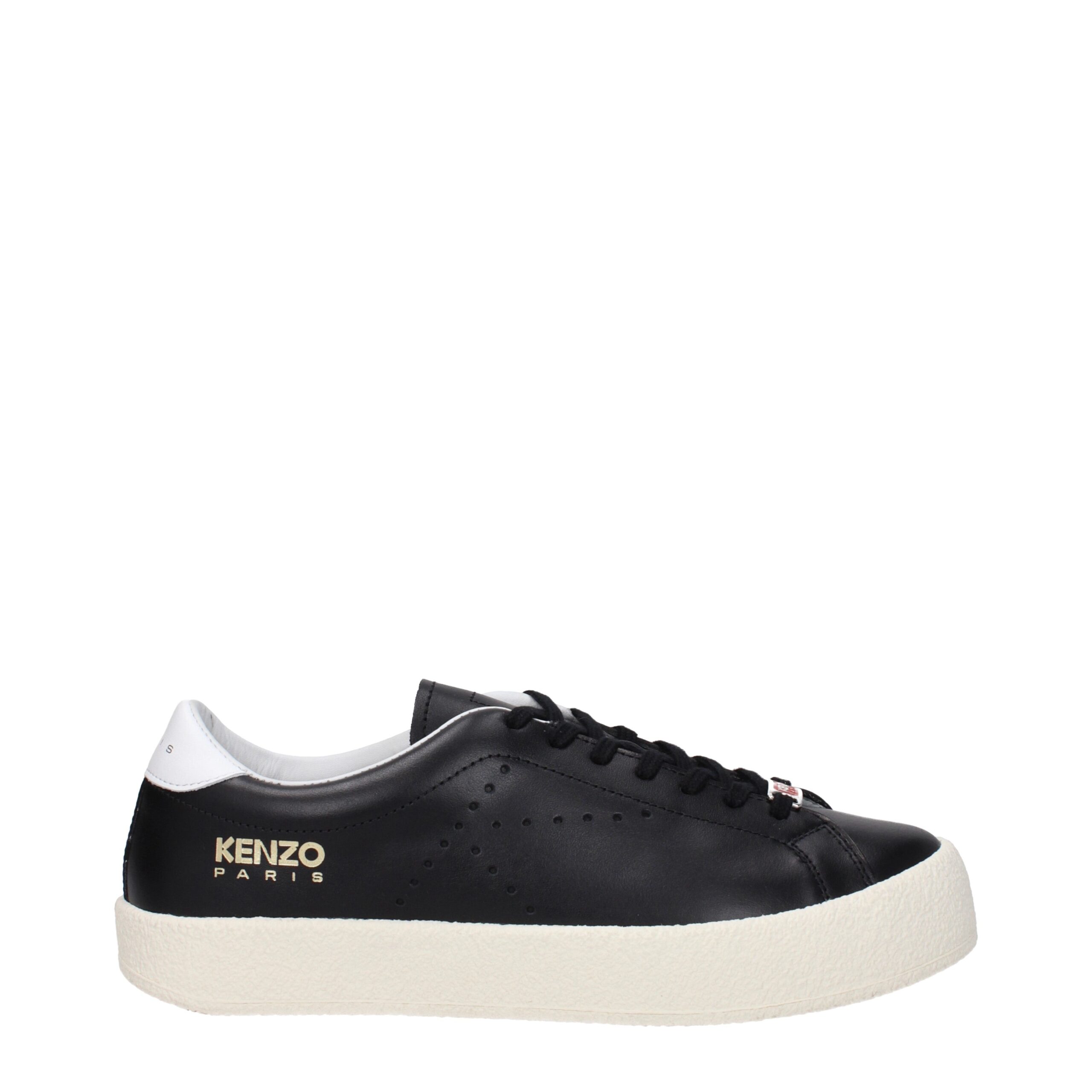 Черные кожаные низкие кеды Kenzo, черный
