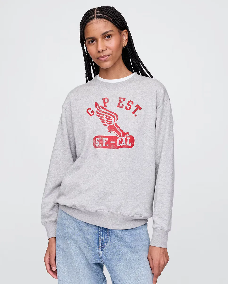 

Женская толстовка с разными логотипами Gap, светло-серый