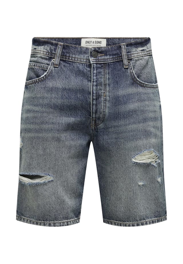 

Короткие шорты из денима с бахромой Only & Sons, синий