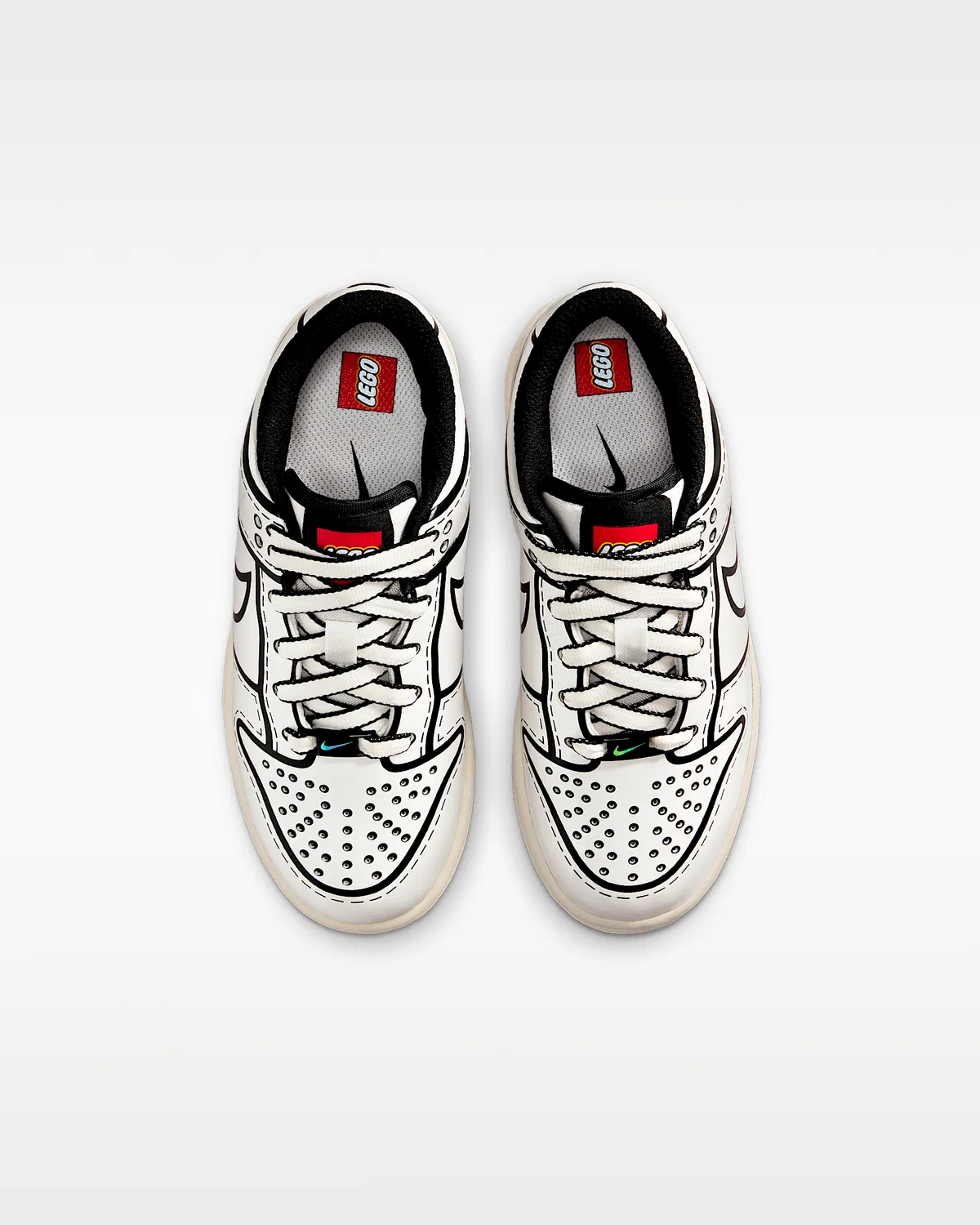 Кроссовки Nike Dunk Low x LEGO® Collection для малышей, Sail/Black/Rush Red/Sail — фото 4