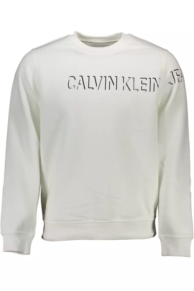 

«Белый хлопковый мужской свитер с контрастными деталями» Calvin Klein