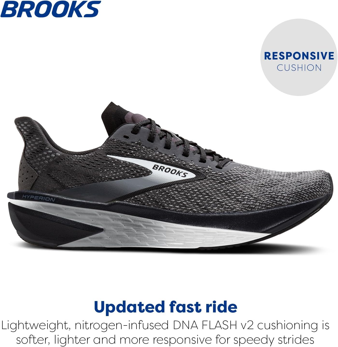 Мужские кроссовки для бега Brooks Hyperion 2 нейтральные, черный/серый — фото 2