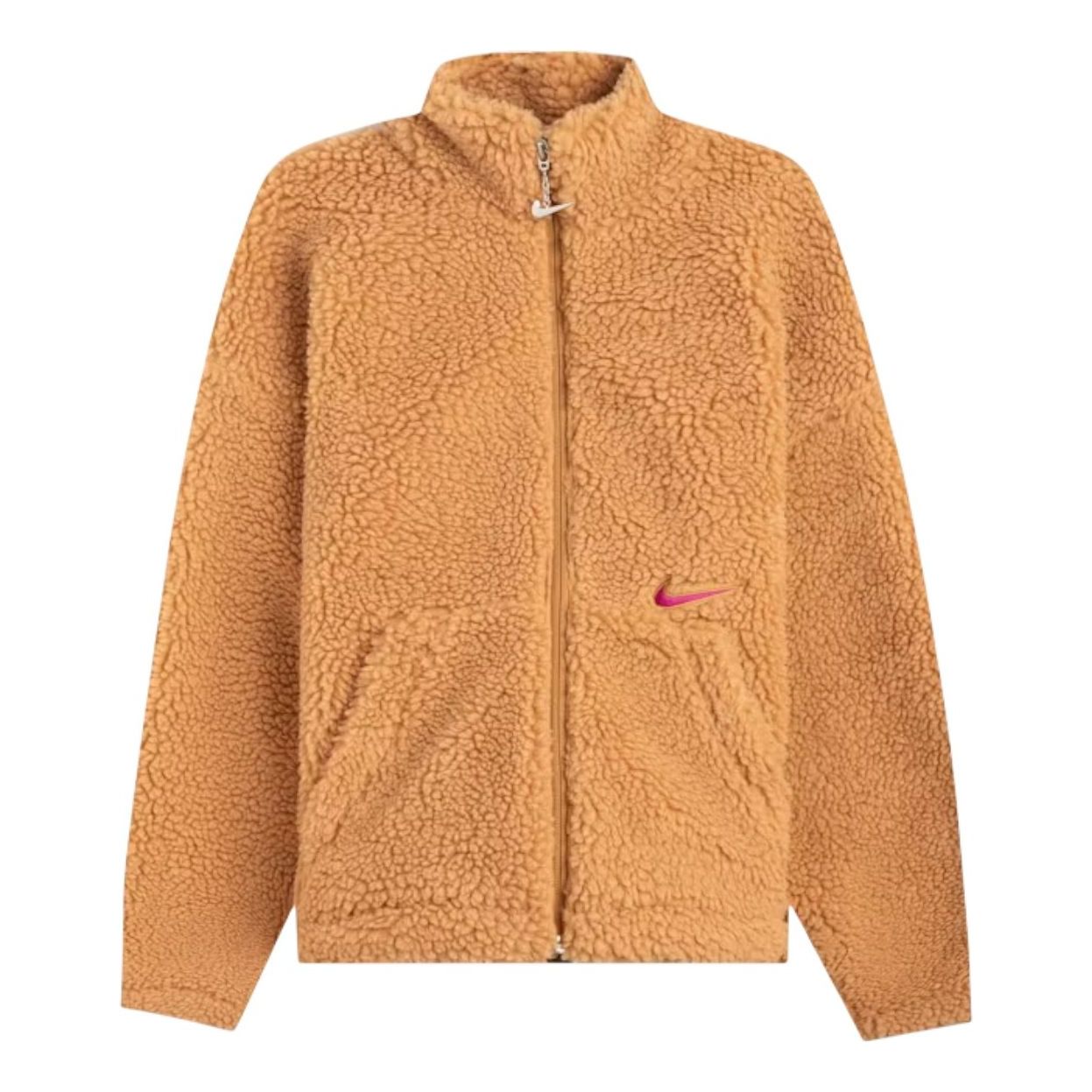 (WMNS) Куртка Nike Sportswear Swoosh Sherpa, коричневая