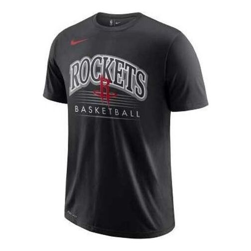 

Футболка houston rockets basketball sports short sleeve black Nike, черный