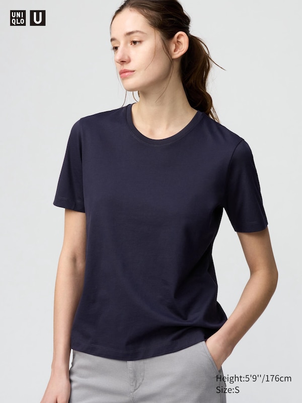 

Футболка из 100% хлопка supima Uniqlo, синий