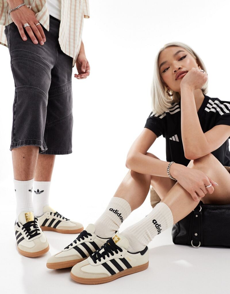 

Кремовые и черные кроссовки adidas Samba OG