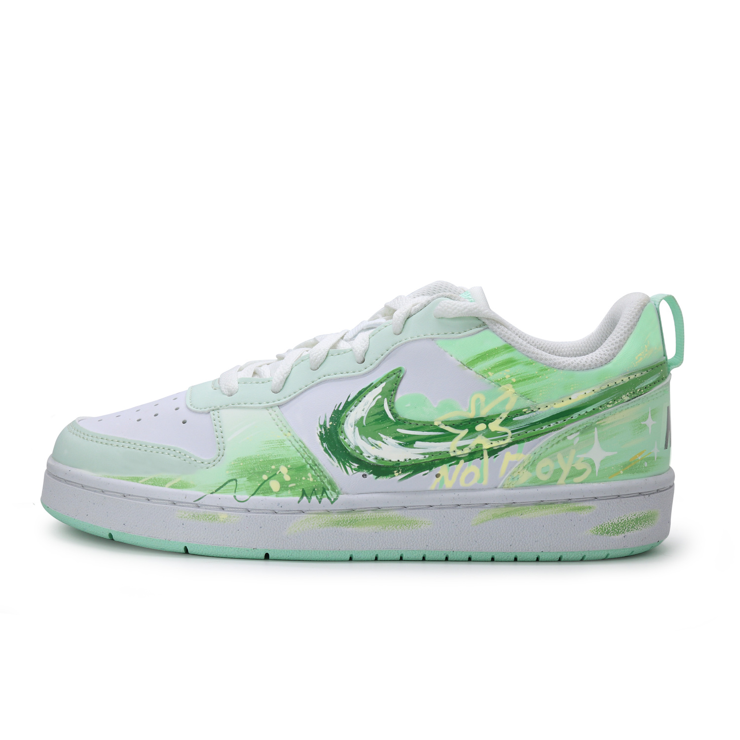 

Nike Court Borough Mint Candies Abrasion Resistant Balance Low top Kids' Skateboarding Shoes Sprout Green Teenagers