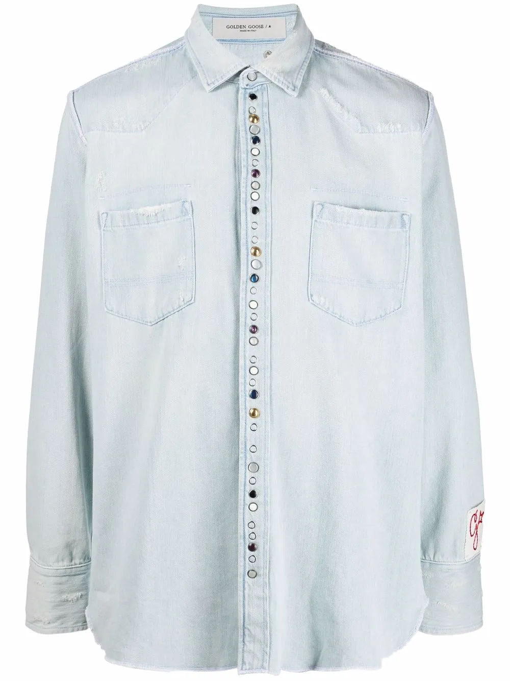 

Рубашка Golden Collection из вареного денима GOLDEN GOOSE, синий