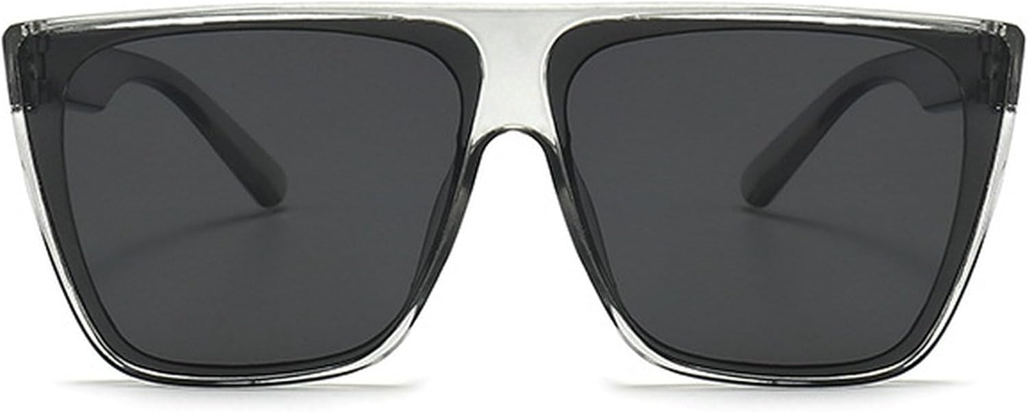 

Большие квадратные солнцезащитные очки для женщин, модные очки в крупной оправе, цельные солнцезащитные очки-маска, модные мужские солнцезащитные очки mincl, Clear Gray