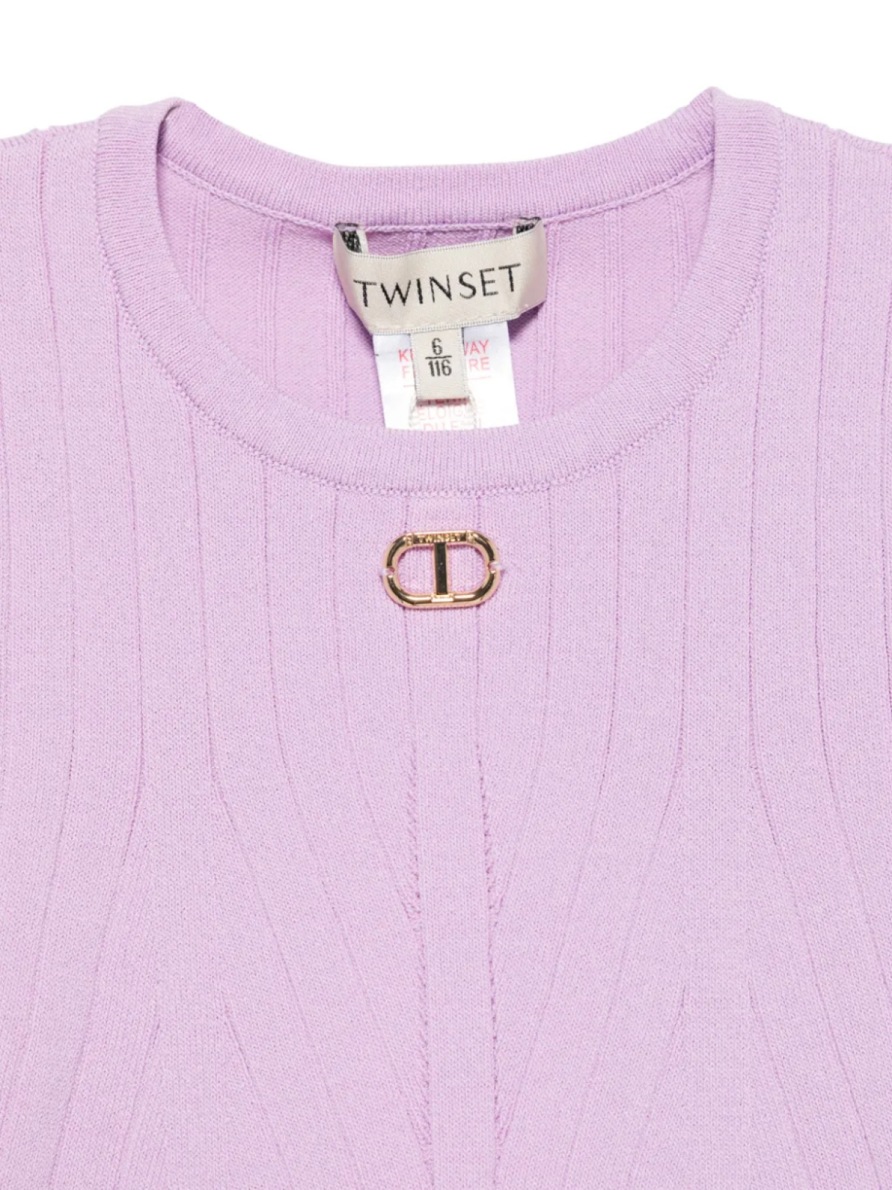 Детский свитер с логотипом TWINSET TWINSET Kids, фиолетовый — фото 3