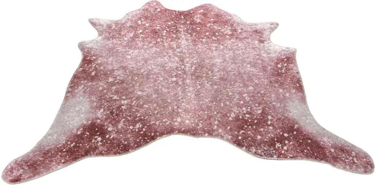 

Меховой ковер Gino Falcone "Bionda", в форме меха, искусственный мех, имитация яловой кожи с принтом, идеально подходит для гостиной и спальни 130х170 см, цвет rosé