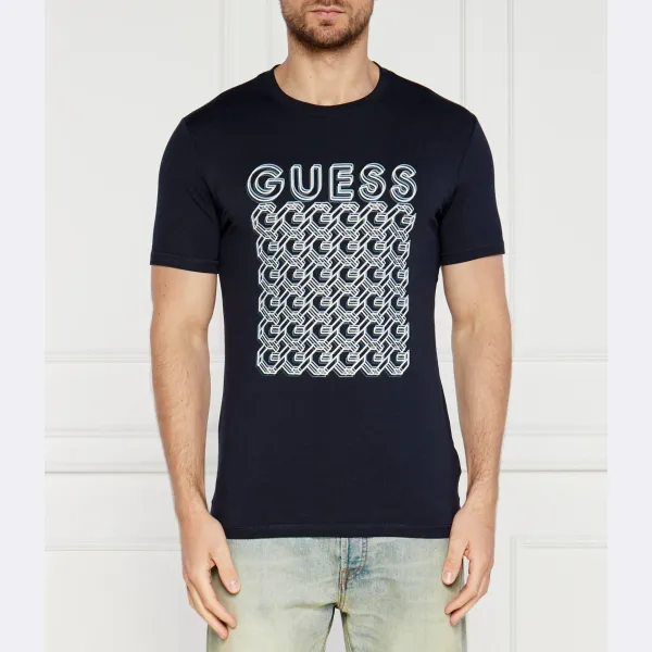 

Футболка узкого кроя с цепочкой Guess, синий