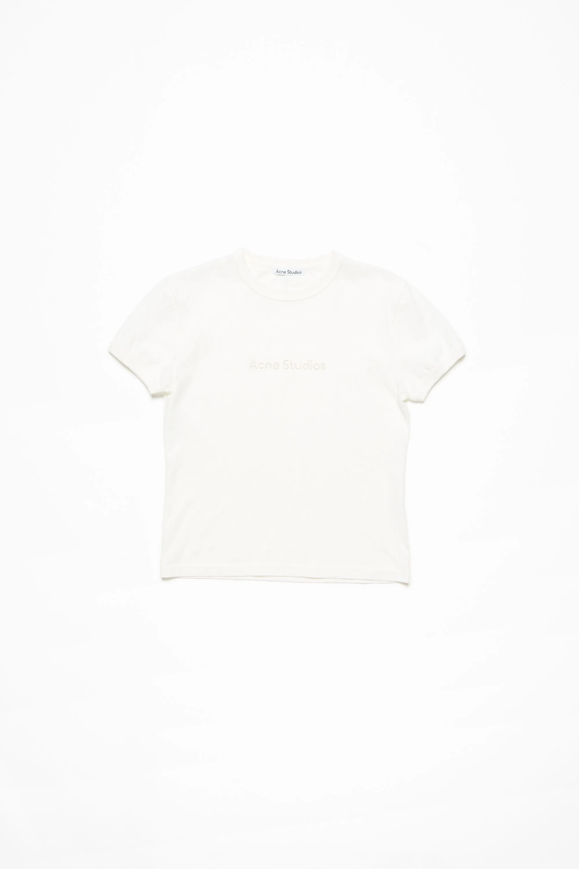 Футболка с логотипом - приталенный крой Acne Studios, холодный белый — фото 4