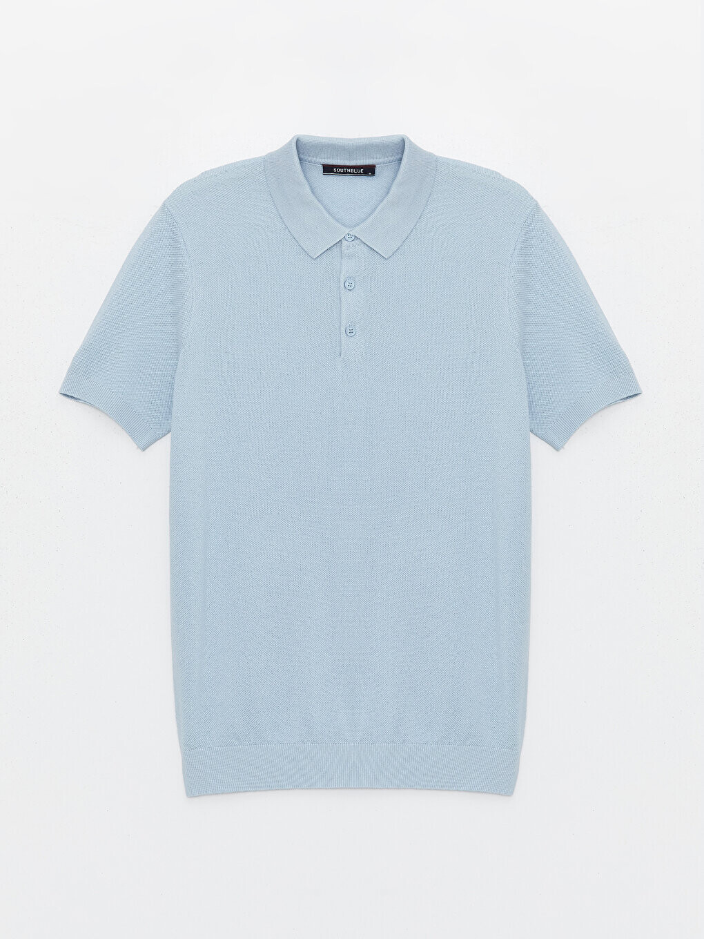 

Мужской трикотажный свитер с воротником-поло и короткими рукавами LCWAIKIKI Classic, синий