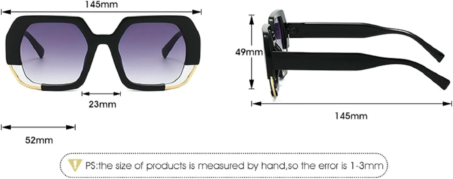 

Солнцезащитные очки Polygon Square для женщин, модные градиентные линзы, защита от УФ-излучения UV400, винтажный стиль, стильные солнцезащитные очки mincl, White Gray